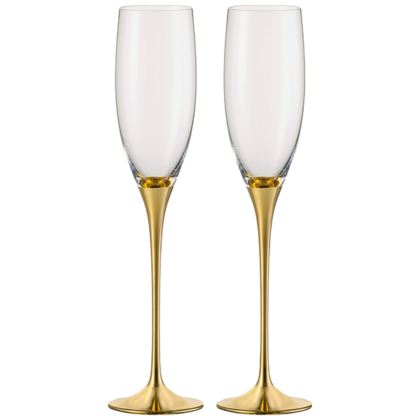 Eisch loodvrije kristal champagneglazen 24 karaat goud